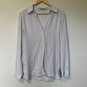MM Lafleur Light Blue Long Sleeve Blouse